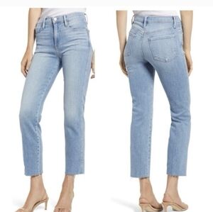 Frame Le Sylvie High Waist Raw Hem Crop Jeans
